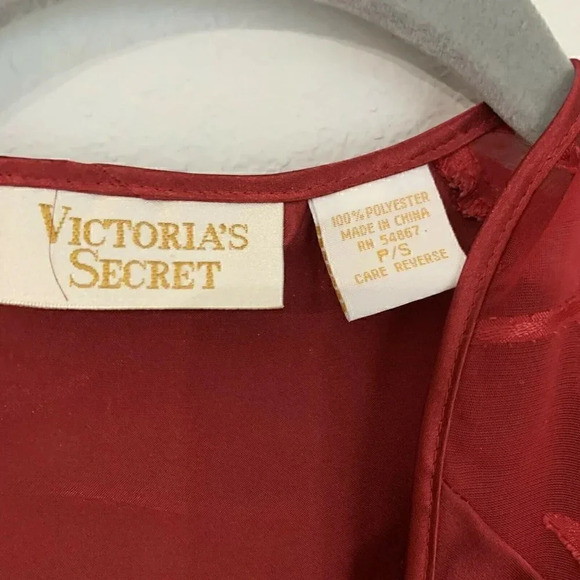 90s Victoria’s Secret Red Silky Kimono Robe Size Small - Picture 3 of 5